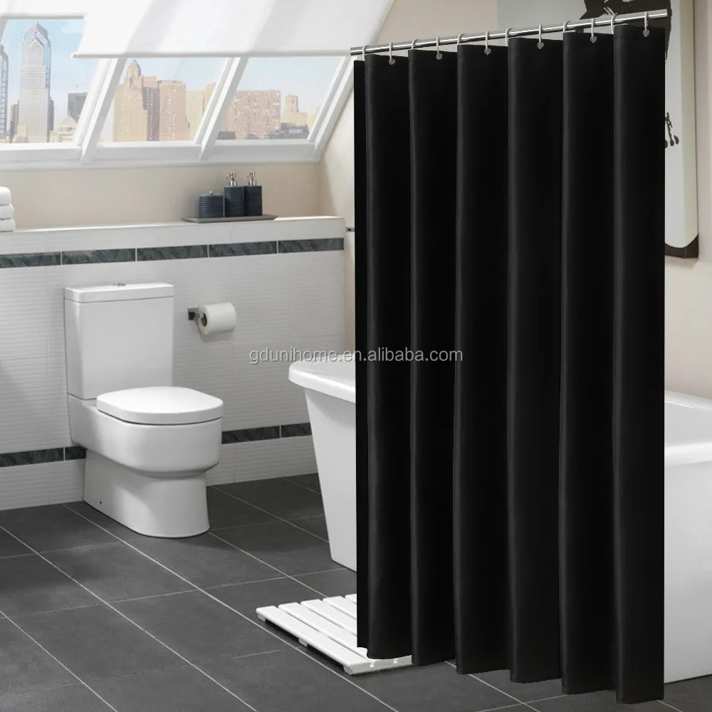 

Eco-Friendly custom made black shower curtain, White , gray, black