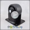 SS 1200 lbs Low profile Business machine caster for server cabinets
