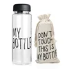 Fashion creative sport water bottle Lemon fruit readily space 500ml plastic water bottle