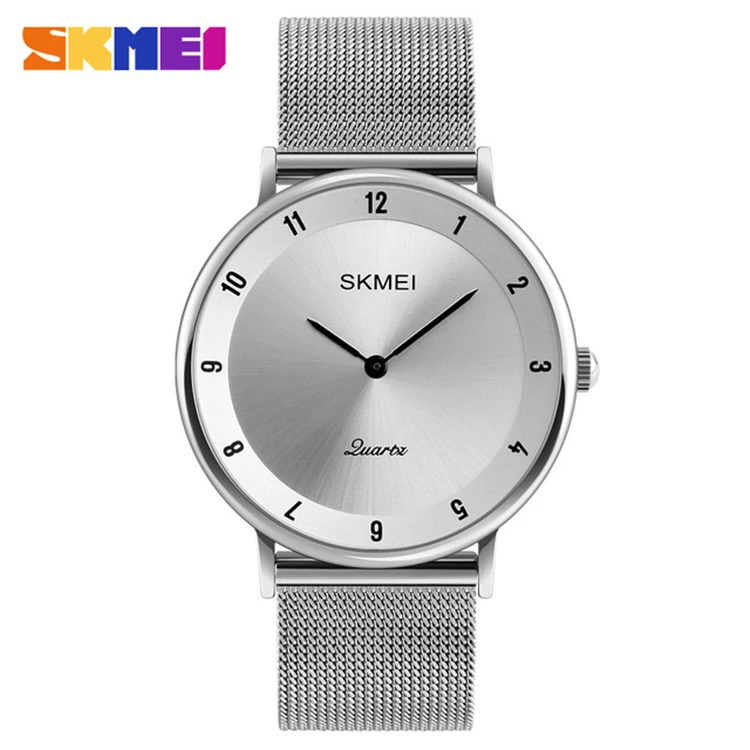 

SKMEI 1264 Luxury Brand Men Quartz Watches Ultra Thin Stainless Steel Male Sport Waterproof Casual Watch