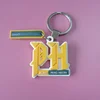 customized pantone color 2D company logo soft PVC keychain promotional pvc keychain