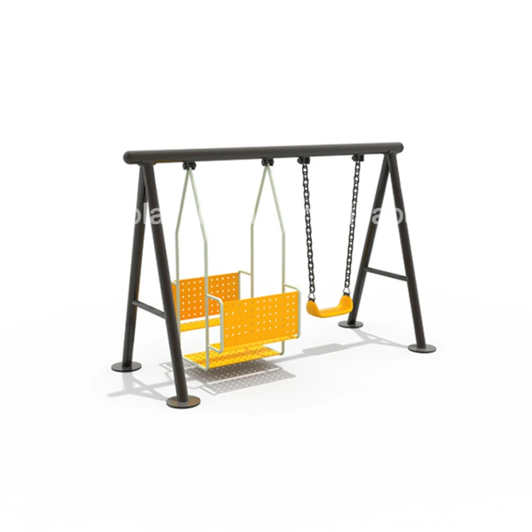 Kindergarten Double Seat Outdoor Garden Metal Swing Chair Outdoor Swing