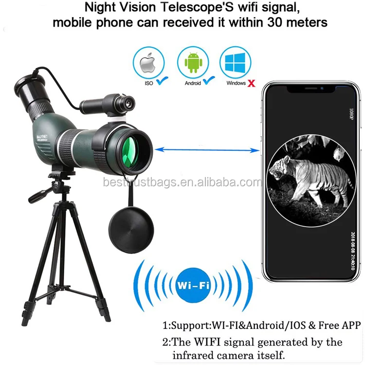 2060x60mm Spotting Scope Telescope Wifi Wireless Infrared Monocular