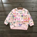 2017 Autumn Winter New Cartoon Scrawling Baby Girls Print Brushed Hoodies Sweatershirts Kids O neck Pullover