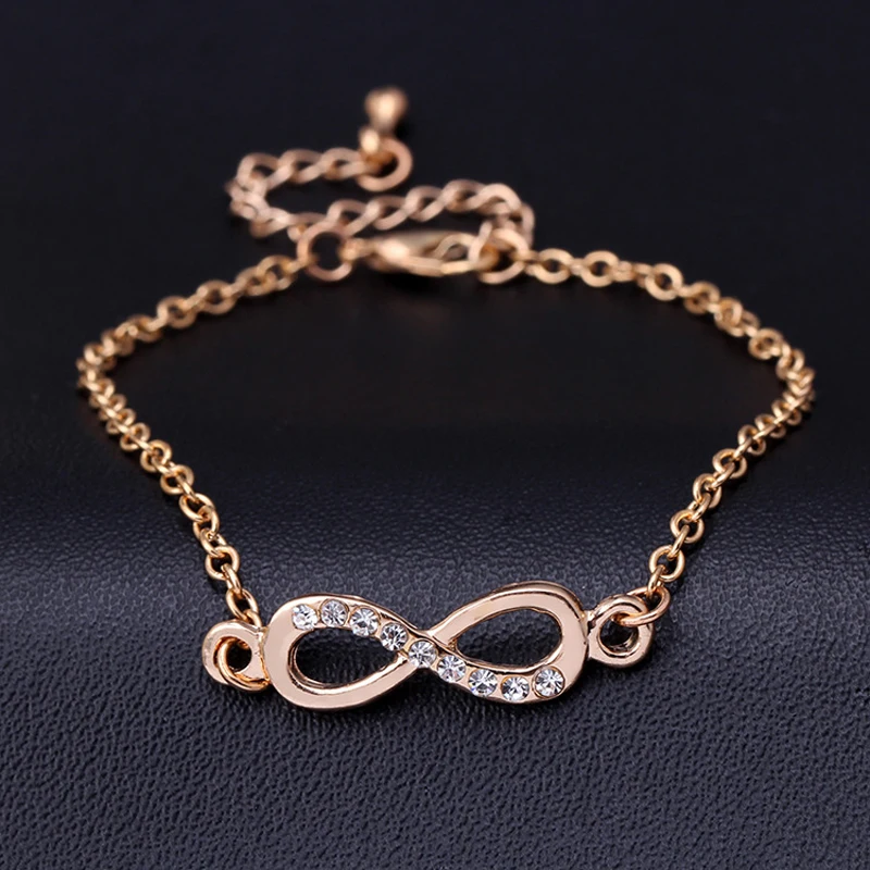 

Fancylove Jewelry wholesale and retail men bracelet 8 shape infinity bracelet, Gold/silver/rose gold