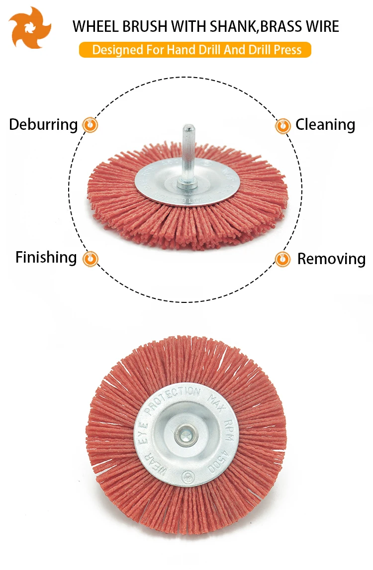 Red Blue Bristle Grinder Disc Brush Nylon Cleaning Polishing Brush With