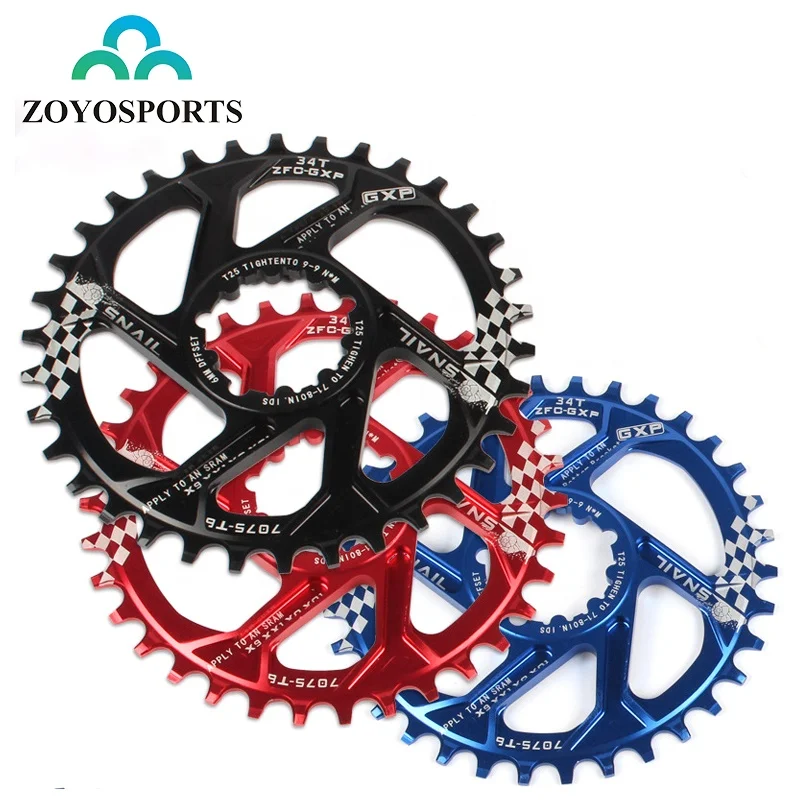 

ZOYOSPORTS Bike Chainwheel 6mm Offset Narrow Wide Bicycle Chain Ring For GXP XX1 X9 XO X1 CNC AL7075 Crankset Bicycle Parts, Red / black/ blue