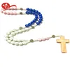Medjugorje Cross Pattern Plastic Chapelet with wood cross