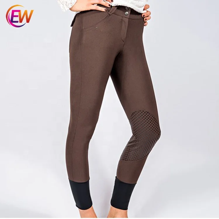 Women Active Silicone Grip Full Seat Horse Riding Clothing Breeches, Polyester Spandex Horse Riding Pants
