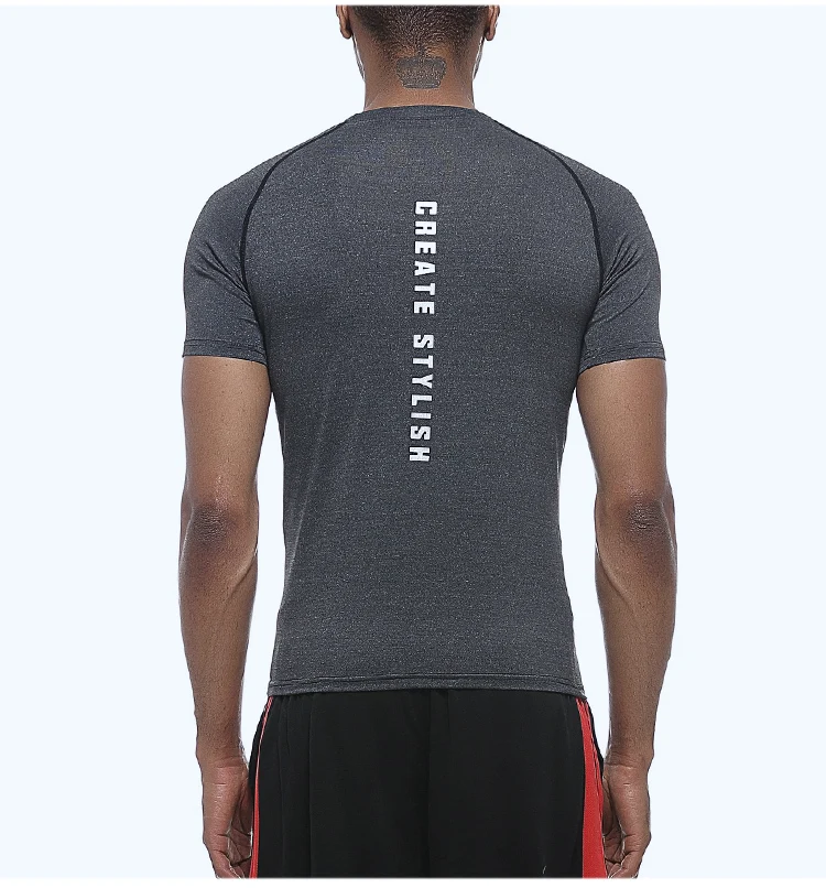 Custom Label Sports Men Clothing Printing T-Shirt Compression Training Wear