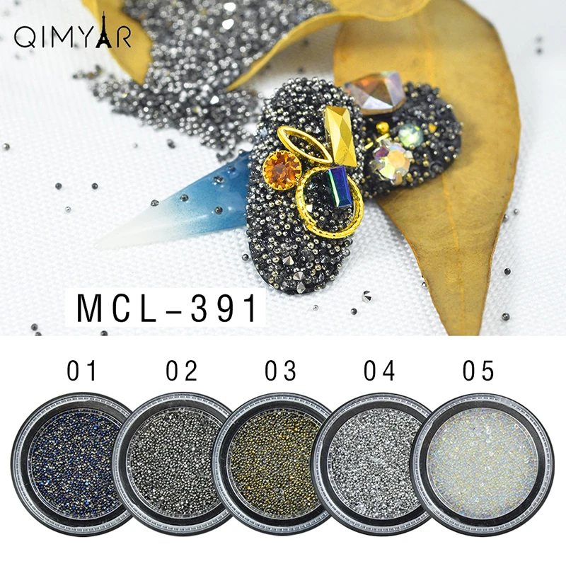 

2019 New Design 3D Mixed Nail Art Caviar Micro Beads and Zircon Rhinestones for nail art decoration, As picture shown