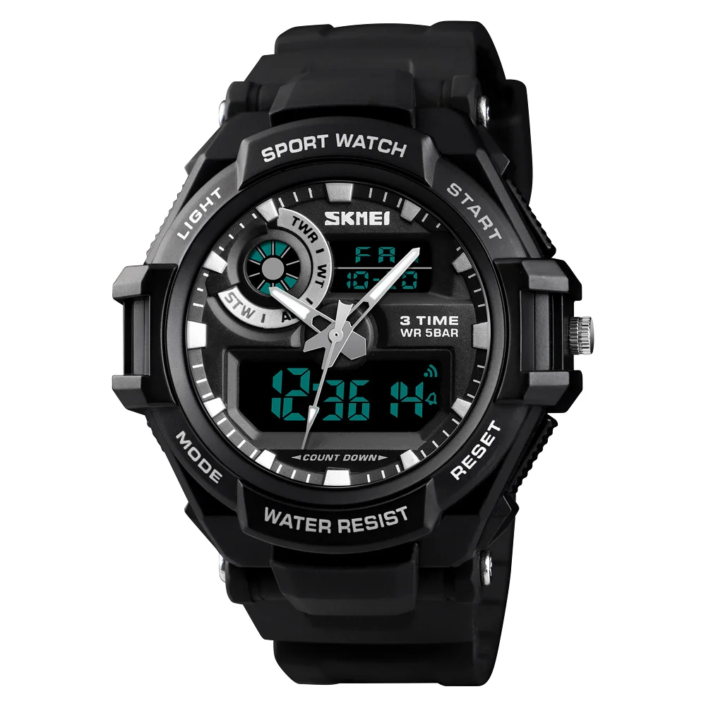 

SKMEI 1357 Men's Waterproof Dual Dial Analog Digital Quartz Military Sport Watch