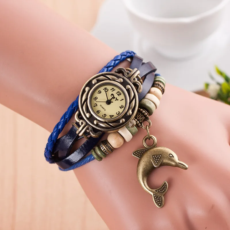 

Free Shipping 2018 Fashion Vintage Leather Bracelet Watch