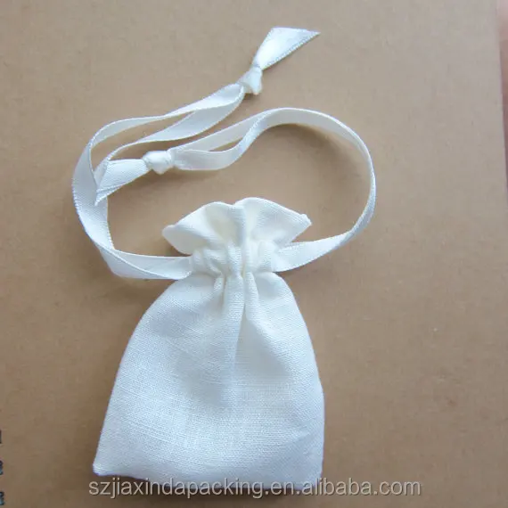 

White French Linen Bags with sateen ribbon drawstring Very small linen bags Tiny linen jewelry pouches Jewelry packaging, Natural color, off white color, white color, black color , red etc