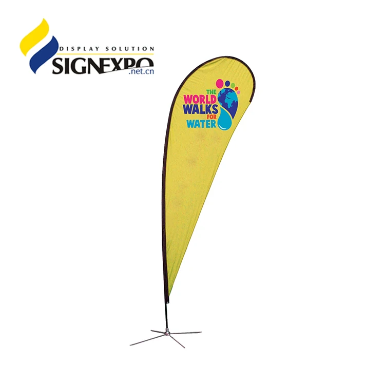 
Knitted polyester custom printing flex frame hand flag Outdoor banners marketing displays banner 