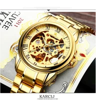 

Luxury Waterproof Mechanical Relojes Gold Color Men Custom Logo Automatic Wrist Watch