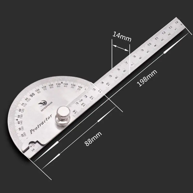 14.5cm 180 Degree Adjustable Protractor Stainless Angle Finder ...