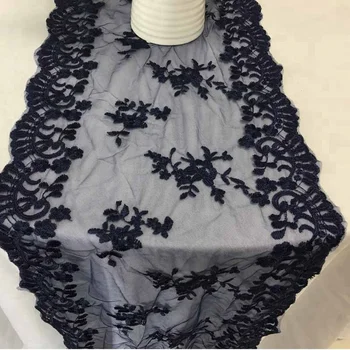 Tr007 Black Lace Table Runner Hand Embroidered Table Runner Fancy