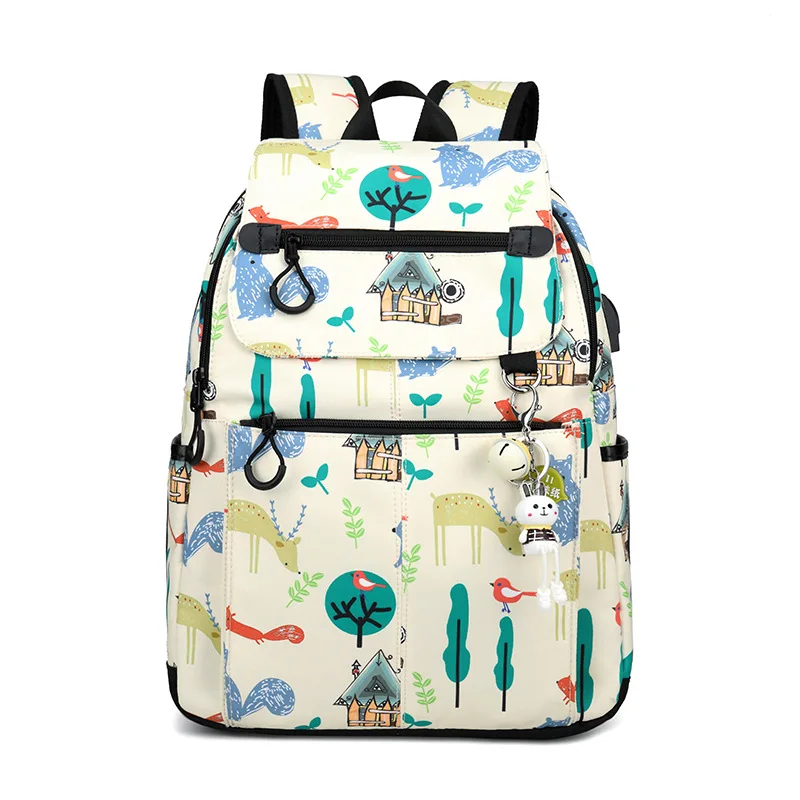 

Cartoon Printing Women's Backpacks Canvas School BagsTeenage Girls Travel Backpack mochila feminina Bolsas