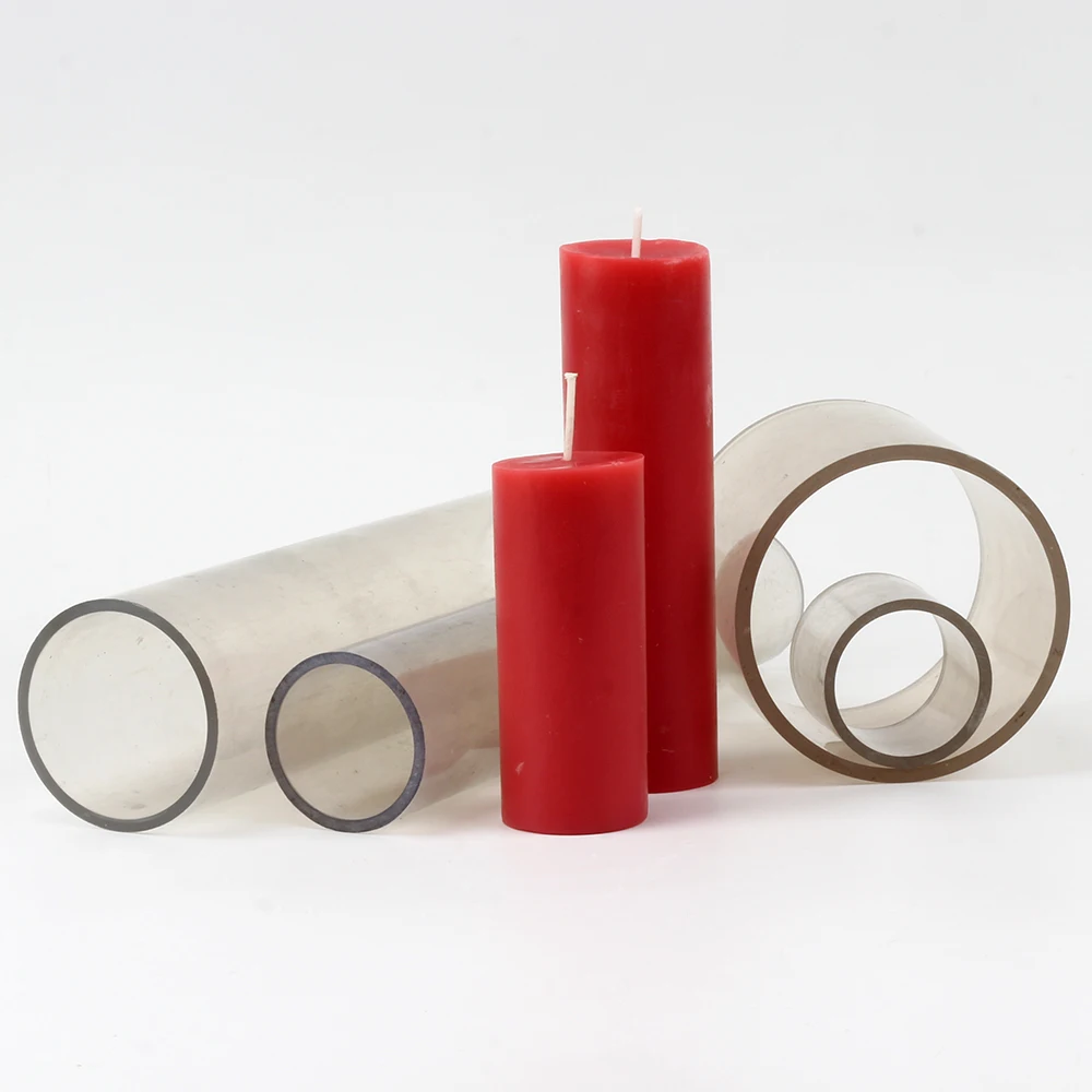 

PC0001 Customized Cylinder Pillar Shape FDA Plastic Candle Mold