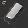 Clear plastic leather paper clip with glue pad with high quality