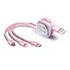 Multi USB Charger Cable Retractable 3 in 1 Multiple Fast Charging Data cable with Mini Type C Micro USB Port