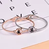 Spring Open 100 Langusges I Love You Projection Bracelet Stainless Steel Bracelet