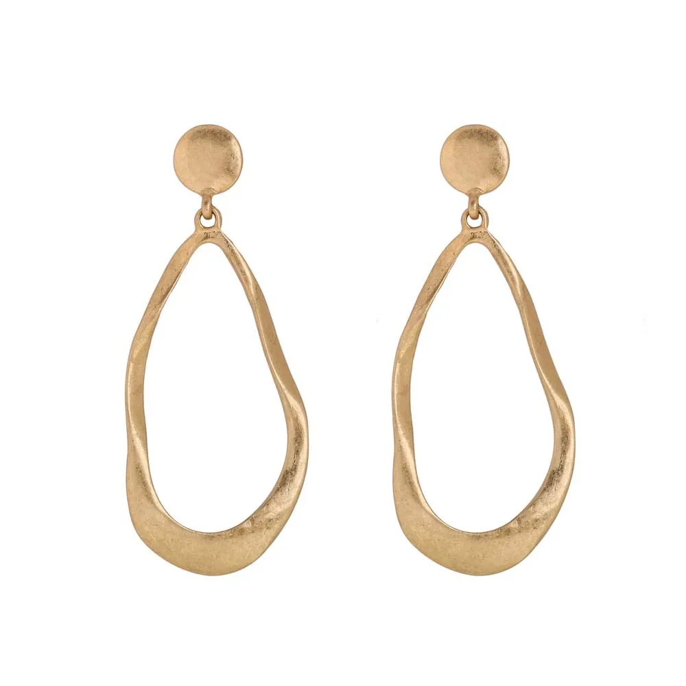 

Fashion Gold Plated Drop Earring Vintage Irregular Simple Geometry Metal Earrings (KER317P), Same as the picture
