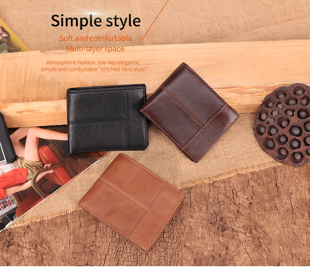 Leather Wallet For Men, PU Leather Removable Card Holder Gents Purse Brown  Color – DukanIndia