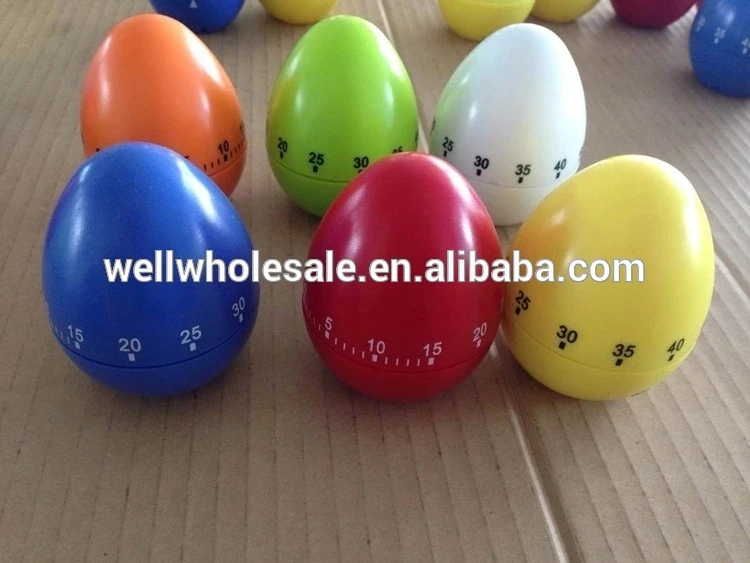 Coloured Egg Kitchen Timer,Plastic colorful Easter Egg shape timer