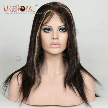 Best Quality Human Black Hair With Highlights Full Lace Wig Buy