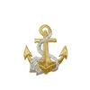 High quality embroidered patch Gold/Silver Nautical Anchor patch with Rope Iron on Applique custom logo patch