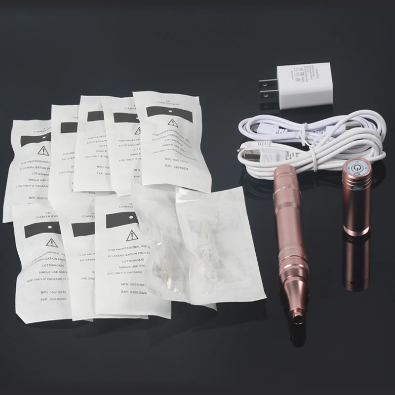 

1Kit Wireless Tattoo Machine Electric Eyebrow Microblading Rechargeable Permanent Makeup Pen, Black,silver,golden,rose golden