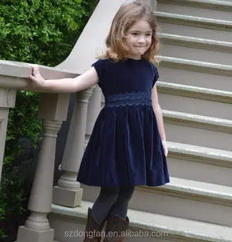 Little Girls Fall Winter Clothing Girls Vintage Inspired Velveteen Dress In  