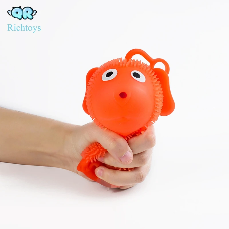 Squeeze Soft Thick Dog Shaped Fun Fidget Sensory Animal Light Up Yoyo