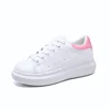 Hot sale 2019 Fashion Breathable Sneakers Women Pu leather Platform Shoes For Women Lace up Casual Shoes White