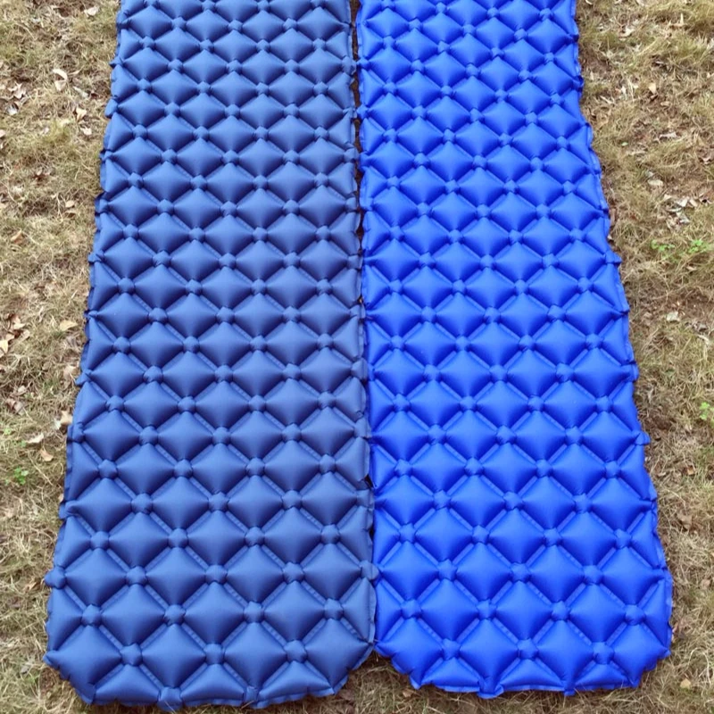 

portable waterproof outdoor self inflatable pads travel camping sleeping mattress, Grey blue / royal blue