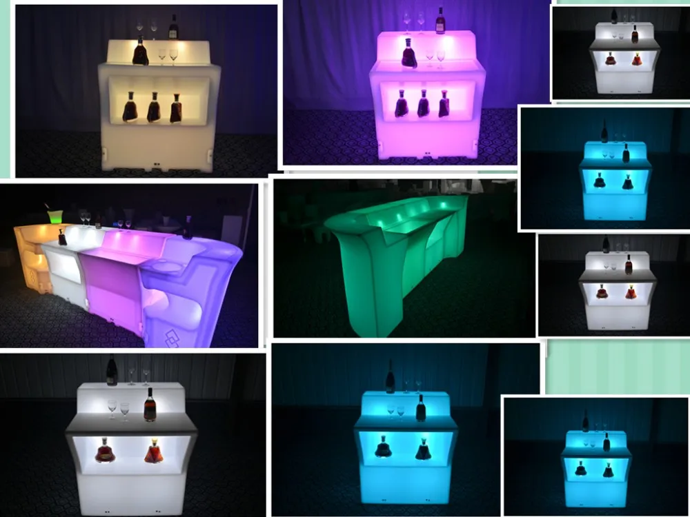 Party Illuminated Furniture Led Plastic Bar Counter Outdoor Pub Modern
