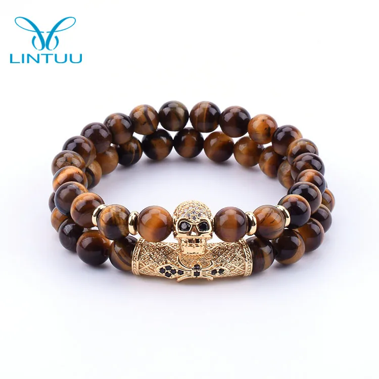 

Wonderful 2pcs Friendship Bracelets With Tiger Eye Stone Beads, Brown