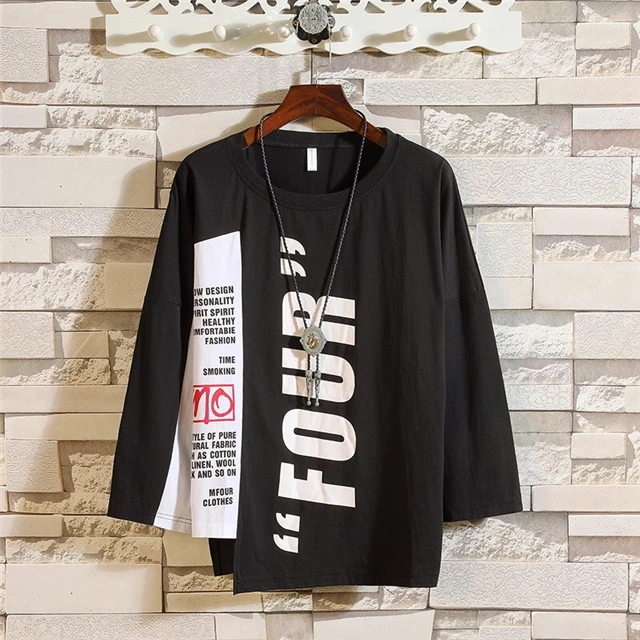 

Autumn New Design Fashion Hip Hop Loose Casual Long Sleeve Men T-Shirt