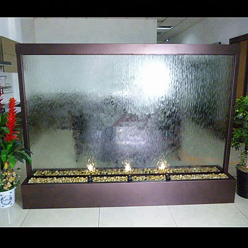 

indoor or outdoor decoration tempered glass water fountain wall