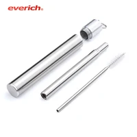 

Everich telescopic drinking stainless steel straw with case hot sale low moq telescopic metal straw wholesale