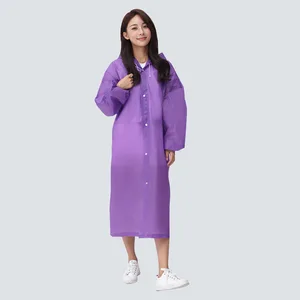 Image of Factory Outlet Adult Rain Gear Frosted Transparent Orange Rain Coats