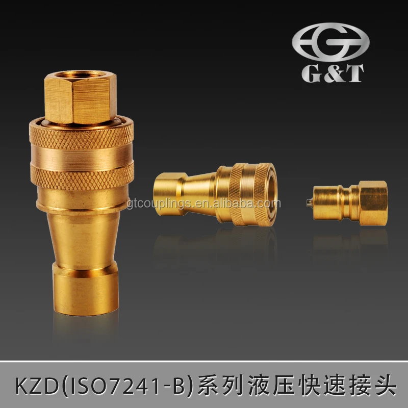 Kzd 1/8 Inch Iso B Double Shutoff Brass Quick Connect Fittings For Air