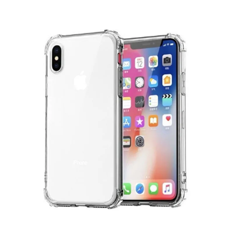 

For iPhone 7/8 X XS Max case transparent, slim grip bumper raised corner back phone cover for iphone xr shockproof case