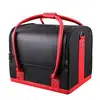 Professional Large Removable PU Leather Cosmetic Makeup Vanity Box Jewelry Saloon Case Bag (Black)