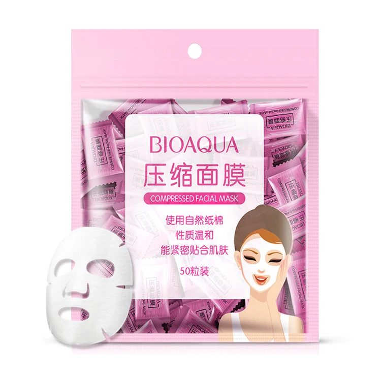 

private label Bioaqua Hot Selling Round Pure cotton Nourishing Simple Clean Moist Cosmetic compressed mask