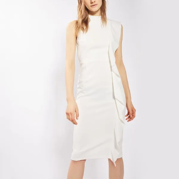 Ropa Para Mujer,Vestidos De Oficina Elegantes Con Volantes Asimétricos  Blancos - Buy Elegantes Vestidos De Oficina Para Damas,Ropa De Oficina Para  Damas,Diseños De Ropa De Oficina Para Damas Product on Alibaba.com