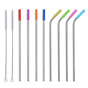 Smoothie Brush Crazy Metal Reusable Custom Made Bent Food Grade Straw With Logo