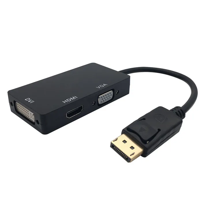 Displayport To Hdmi Dvi Vga Converter Dp 3 In 1 Adapter For Pc Computer
